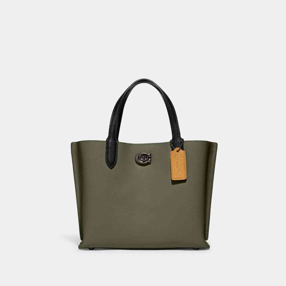 Green Coach Grey Willow Tote Bag