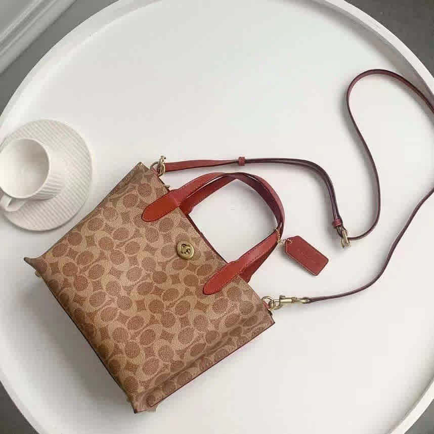 Coach Brown Willow Bucket Bag-thumb-1