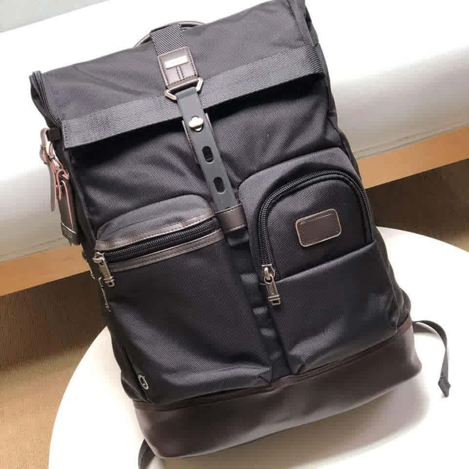 Tumi Alpha Bravo Luke Roll-Top Black Backpack-thumb-1