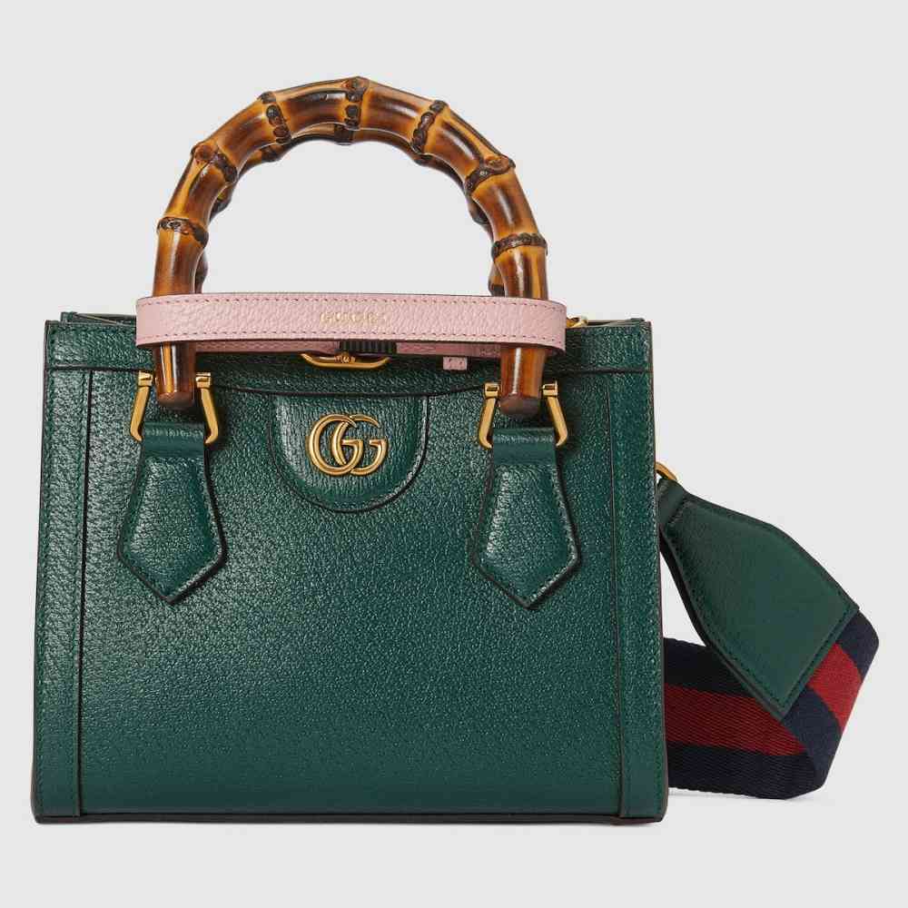 Gucci Diana Bamboo Small Green Handbag-thumb-0