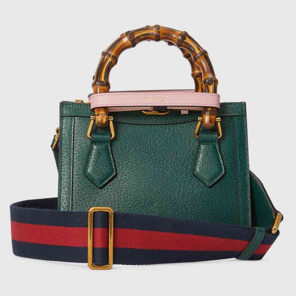 Gucci Diana Bamboo Small Green Handbag-thumb-1
