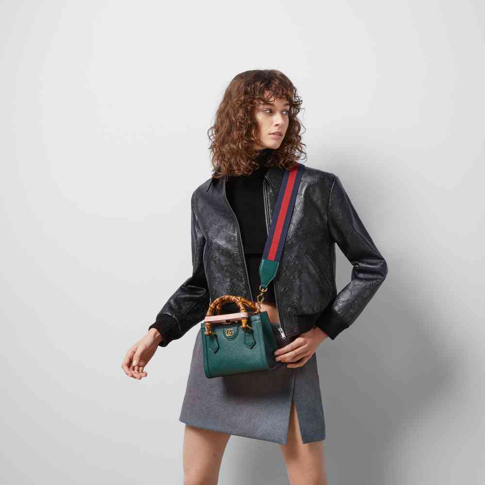 Gucci Diana Bamboo Small Green Handbag-thumb-10