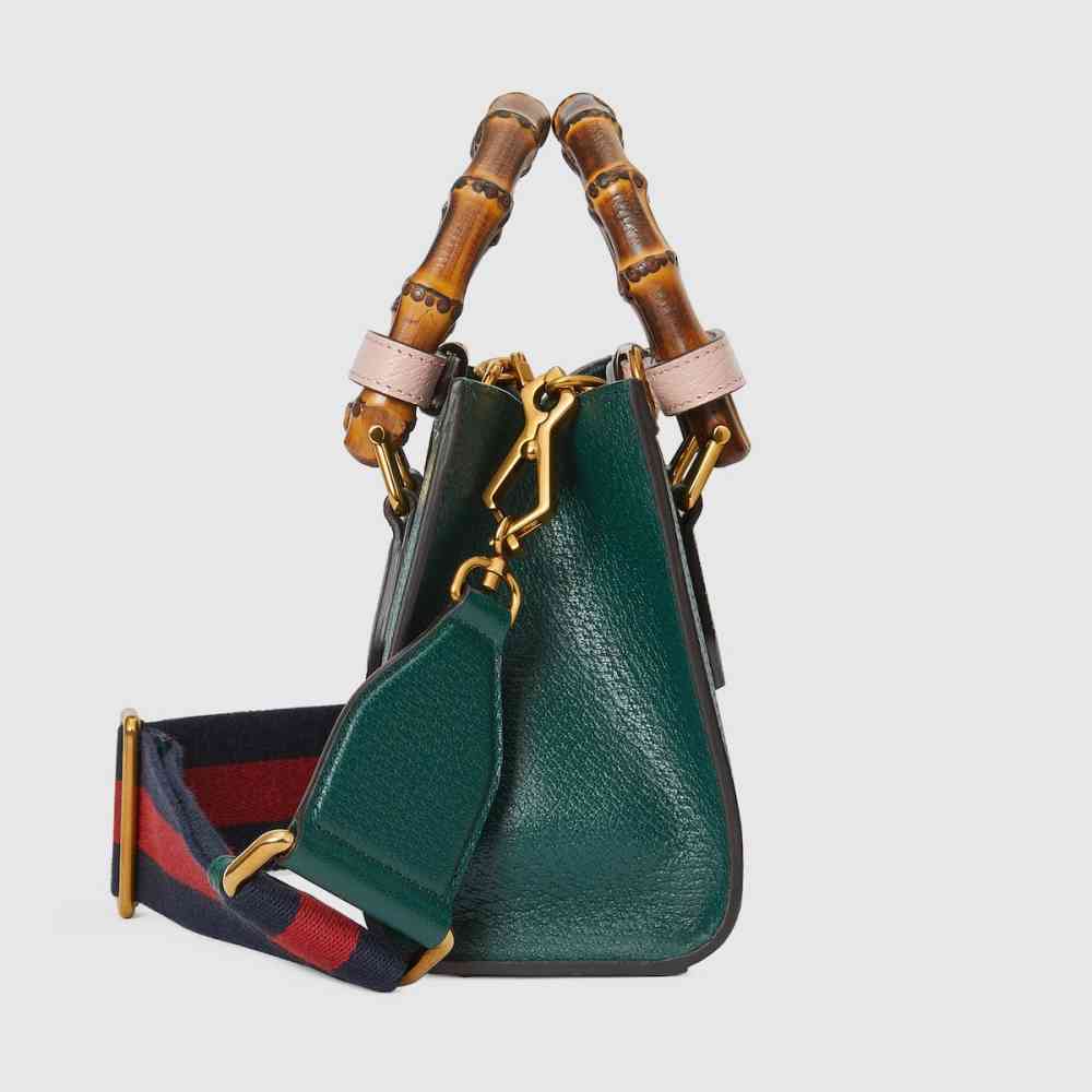 Gucci Diana Bamboo Small Green Handbag-thumb-3