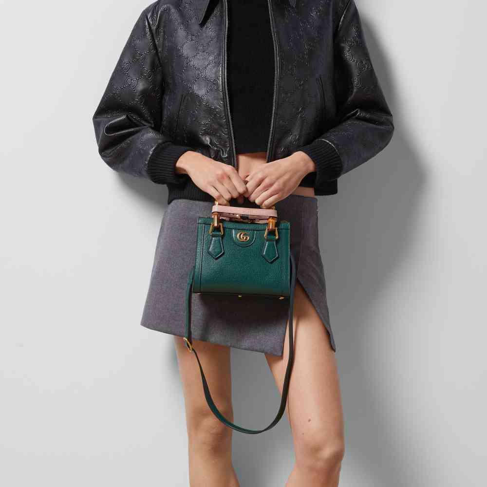 Gucci Diana Bamboo Small Green Handbag-thumb-9