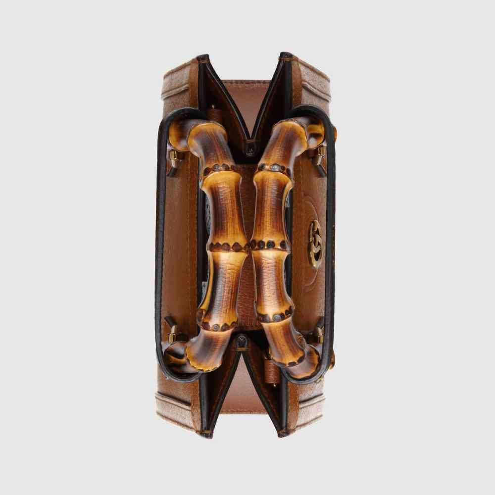Gucci Diana Bamboo Brown Leather Large Handbag-thumb-4