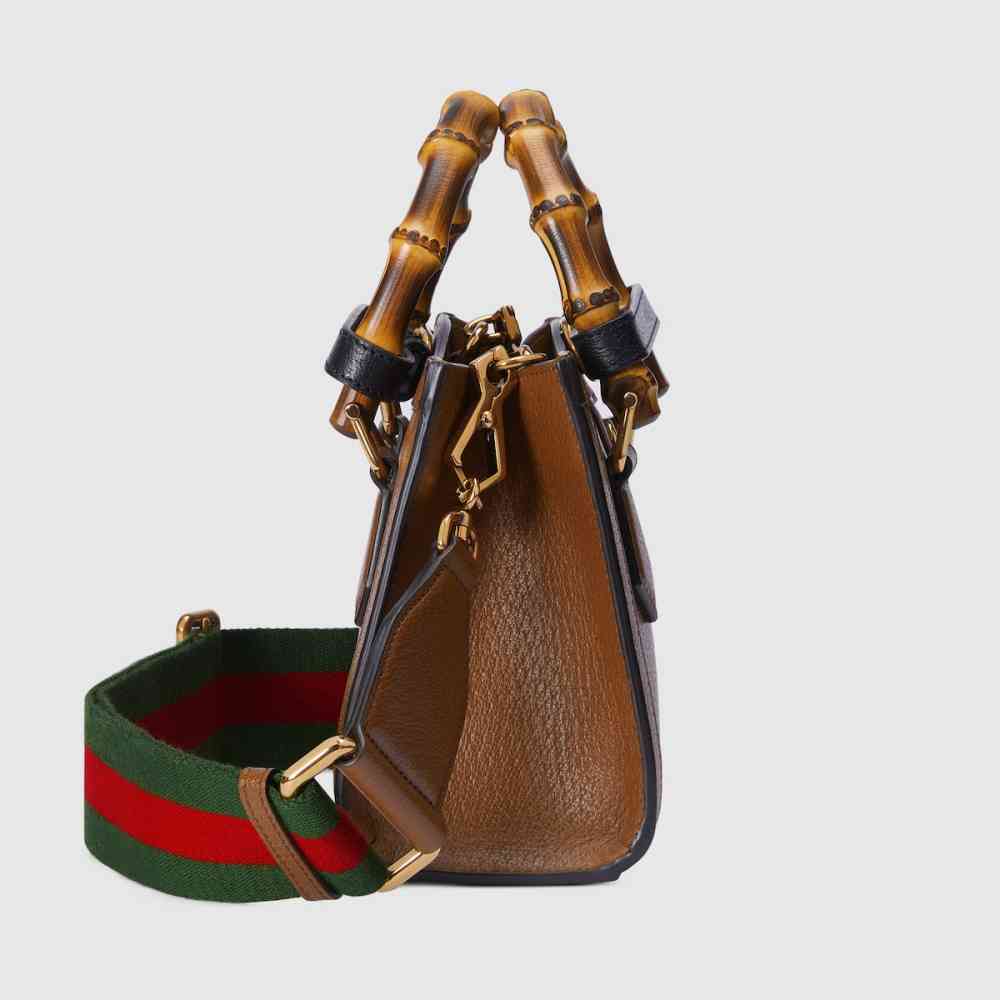 Gucci Diana Bamboo Brown Leather Large Handbag-thumb-3