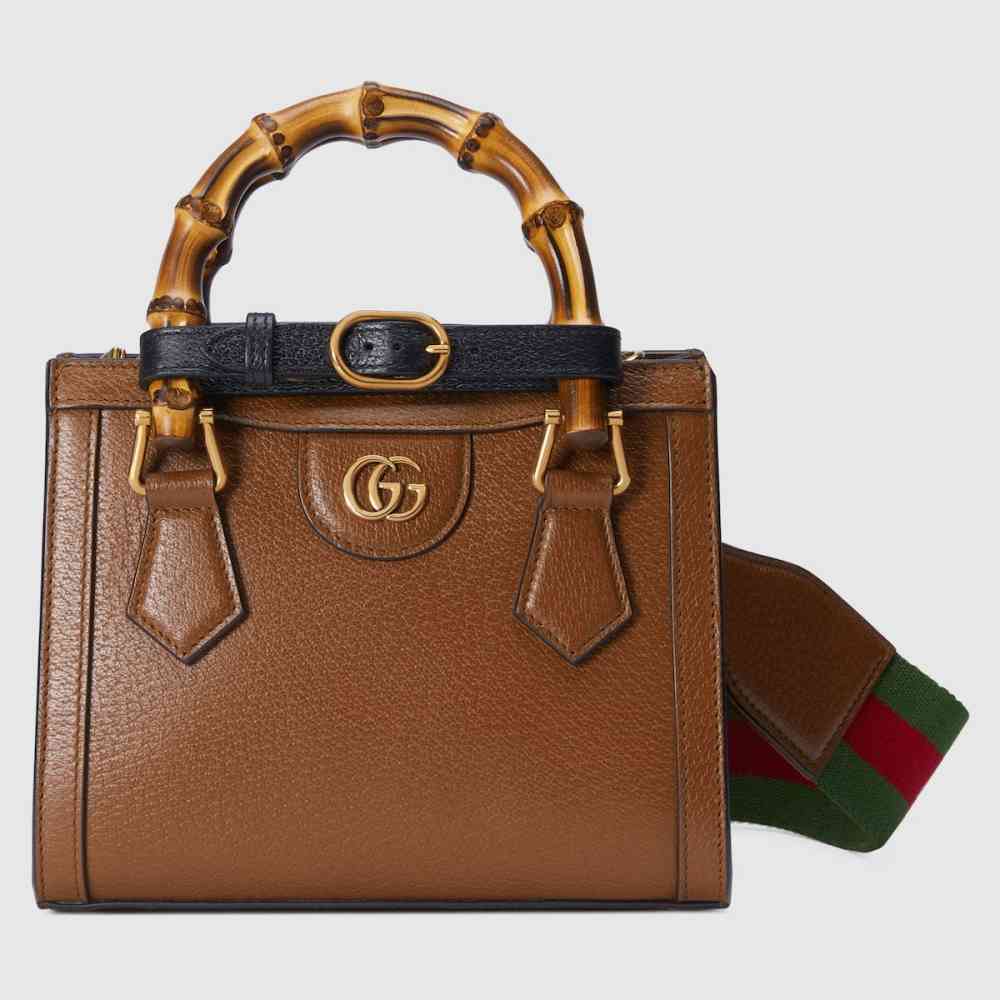 Gucci Diana Bamboo Brown Leather Large Handbag-thumb-7
