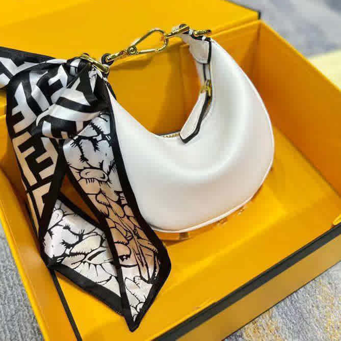 Fendi White Mini Leather Handbag-thumb-0