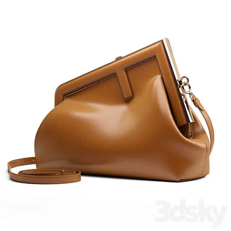 Fendi First Small Brown leather Clutch bag-thumb-0