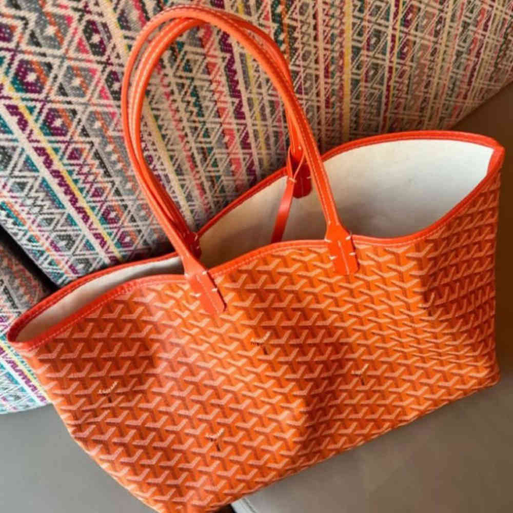 Orange Goyard Black Goyardine Coated Canvas and Leather Saint Louis GM Tote Bag