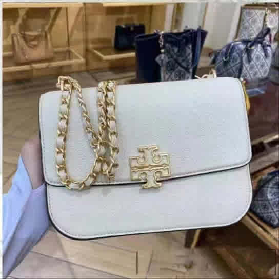 White Tory Burch Mini Miller Black Sling Bag