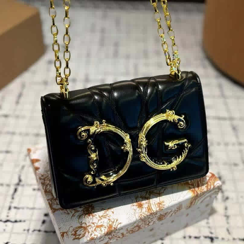 Black Dolce & Gabbana Nappa leather DG Girls Wine Sling Bag