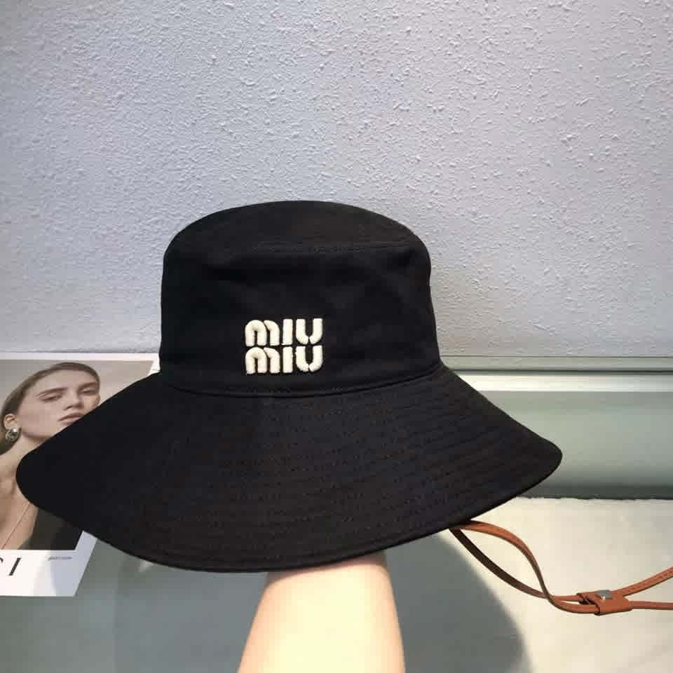 Black Miu Miu Beige Premium Bucket Hat