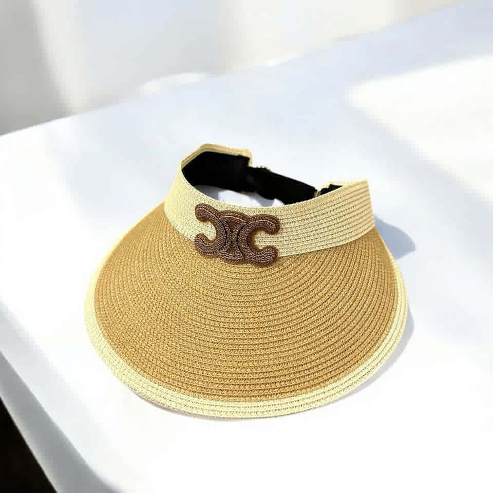 Beige Celine White Premium Visor Hat
