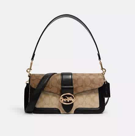 Coach Georgie In Blocked Signature Canvas Shoulder Bag-thumb-0
