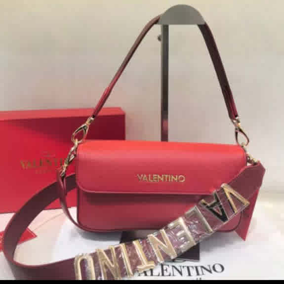 Pink Valentino Garavani Locò Embroidered Black Small Shoulder Bag