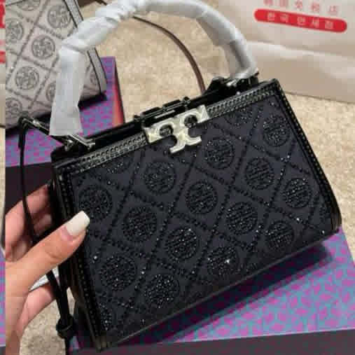 Black Tory Burch Mini Miller White Handbag