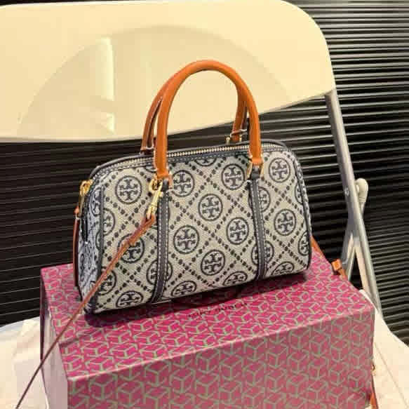 Tory Burch Mini Miller Blue & Grey Handbag-1