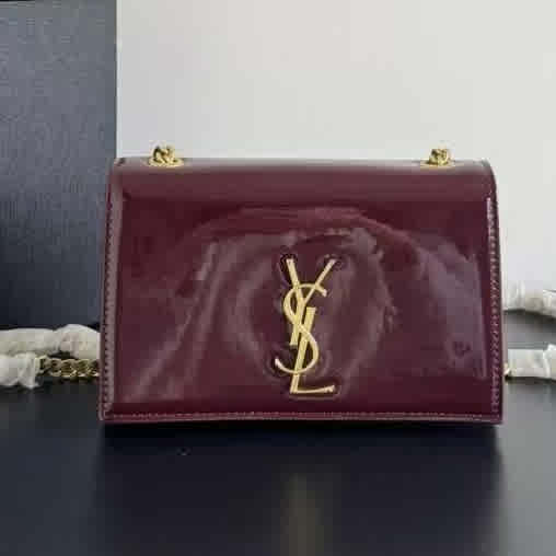 Wine Saint Laurent Medium Black Chain Bag