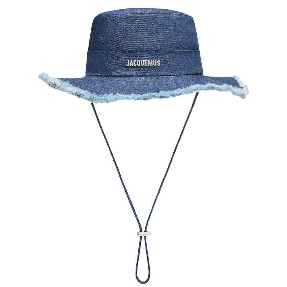 Blue Jacquemus Le Bob Artichaut denim Black bucket Hat