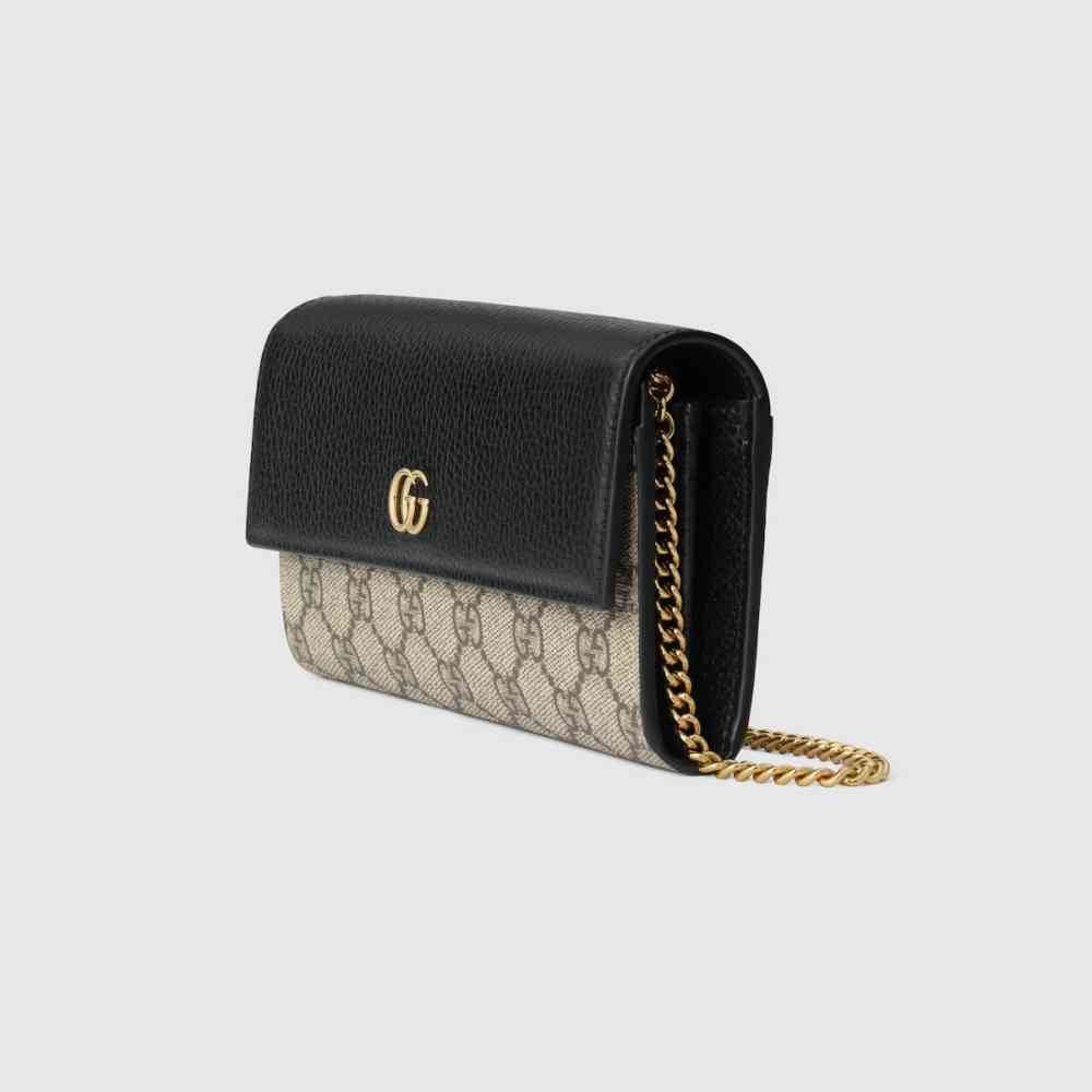 Gucci GG Marmont bi-color wallet on chain-2