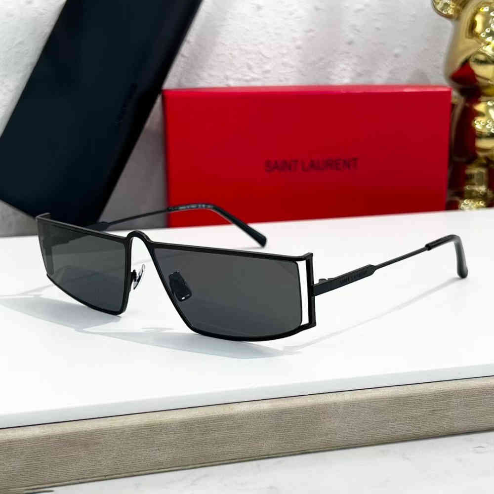 Black Saint Laurent Green/Golden Luxury Sunglasses