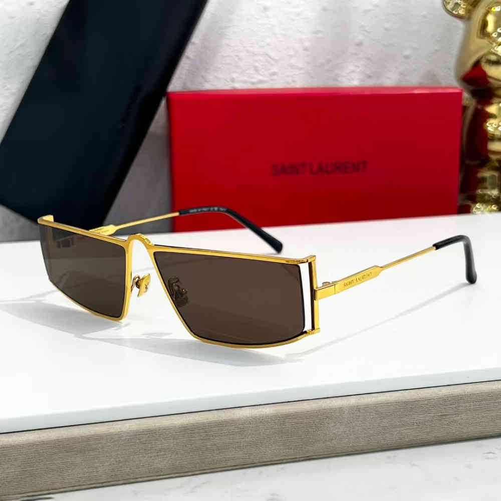 Brown Saint Laurent Green/Golden Luxury Sunglasses