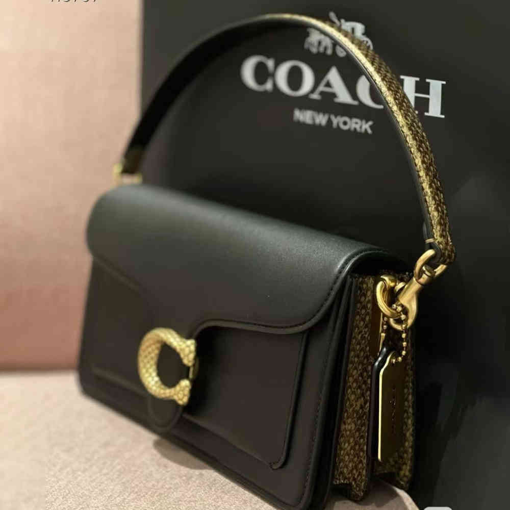 Coach Tabby Chain Clutch Black Shoulder Bag-thumb-1