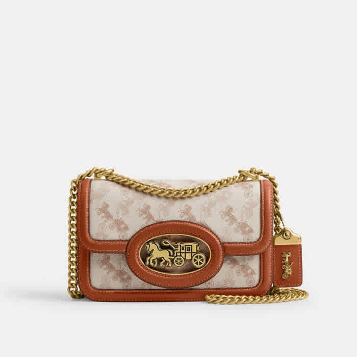 White Coach Tabby Chain Clutch Black Sling Bag
