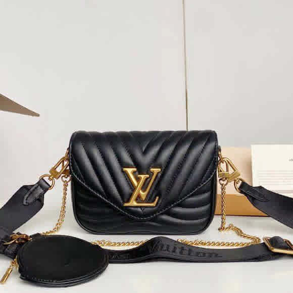 Black Louis Vuitton Monogram Pochette White Bag