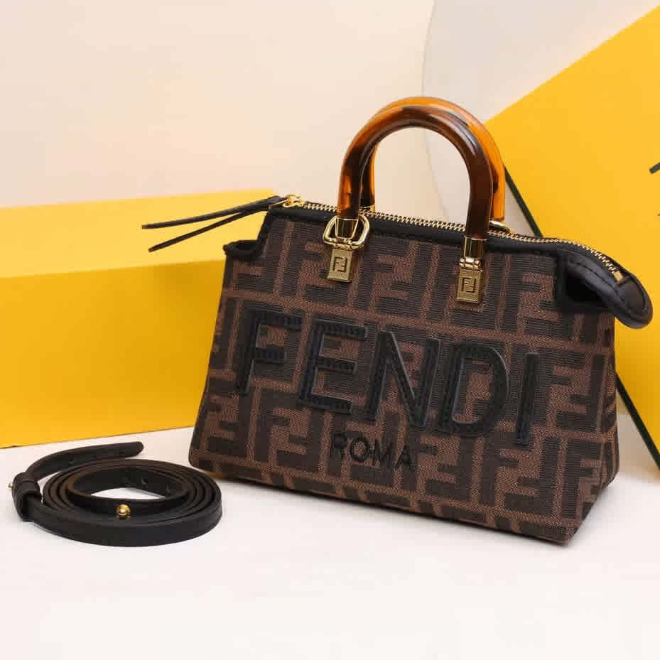 Black Fendi By The Way Signature Beige leather bag