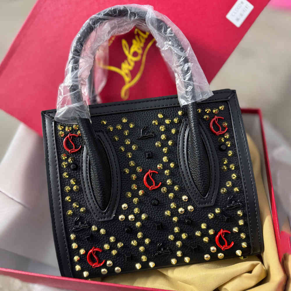 Christian Louboutin Paloma Mini Black & Golden Tote Bag-thumb-0