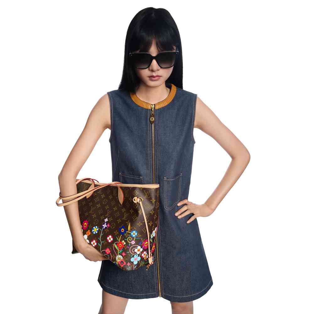 LV x TM Neverfull MM Brown Tote Bag-7