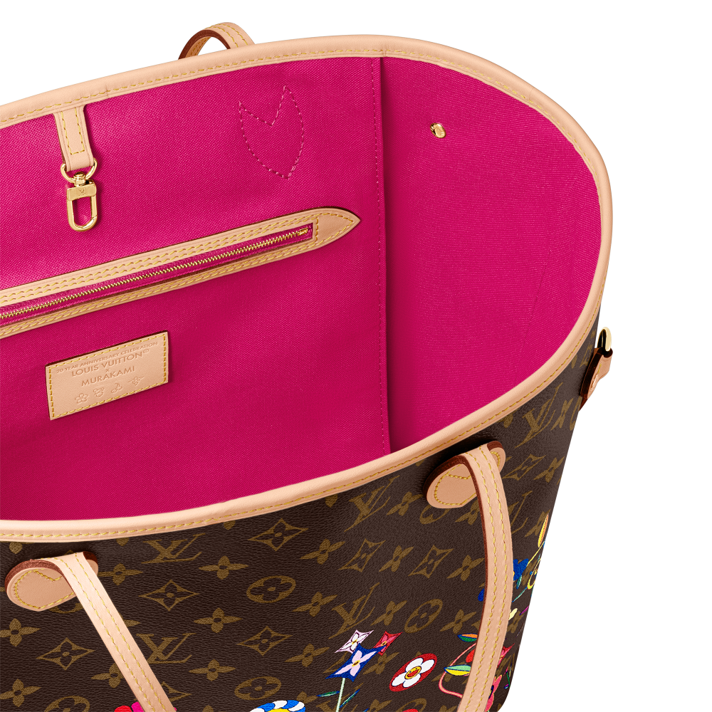 LV x TM Neverfull MM Brown Tote Bag-4