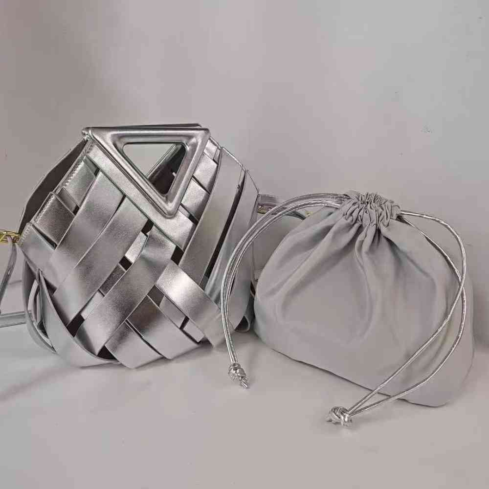 Silver Bottega Veneta Green Sling Bag