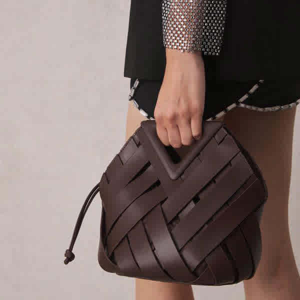 Dark Brown Bottega Veneta Green Sling Bag