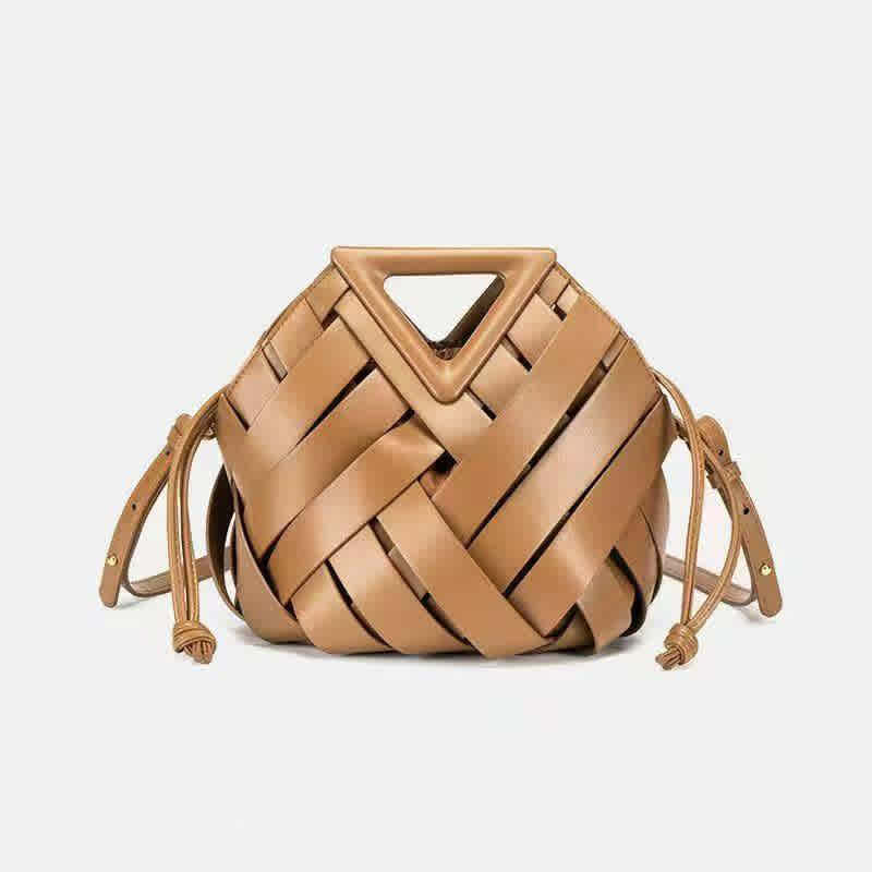 Beige Bottega Veneta Green Sling Bag