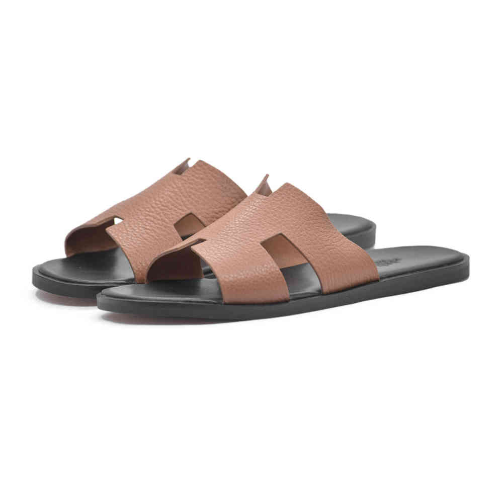 Brown Hermes White Premium Izmir Flip-flops