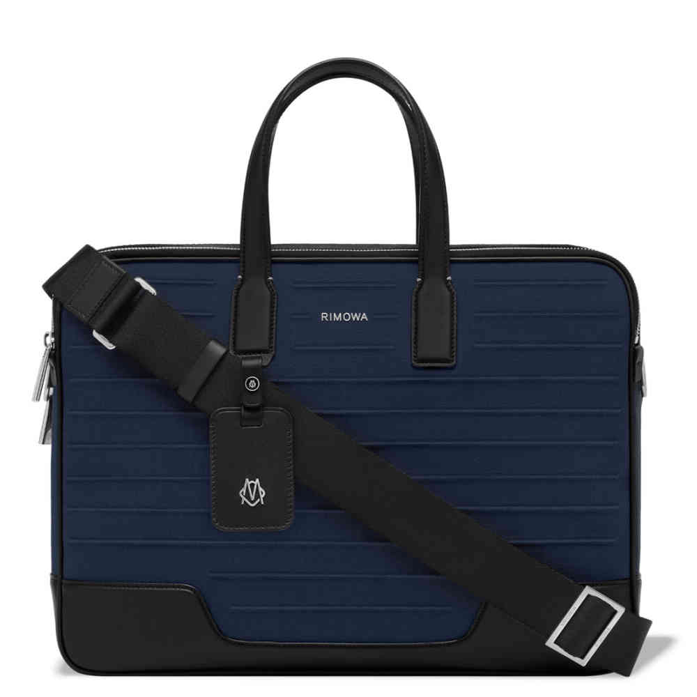 Blue Rimowa Never Still Canvas Briefcase