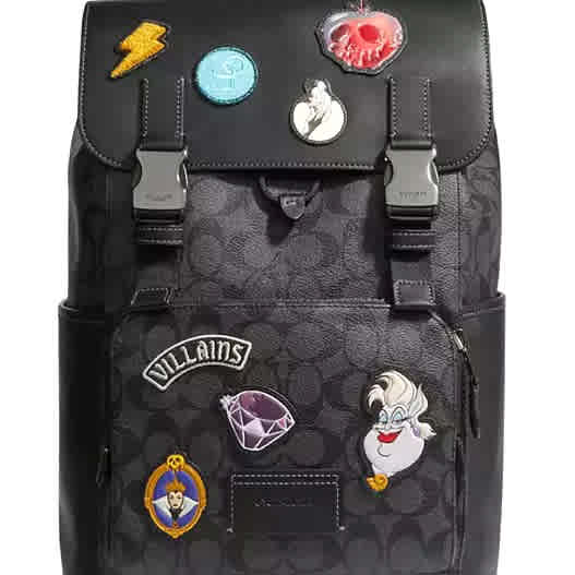 Disney X Coach Track Backpack In Signature Canvas With Patches-2
