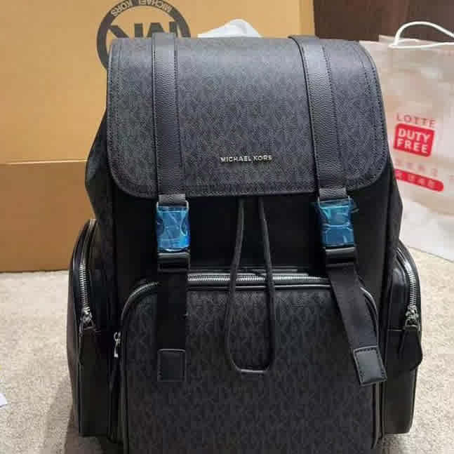 Michael Kors Black Backpack In Signature Canvas-thumb-1