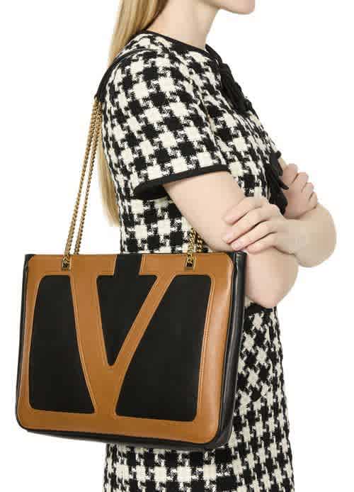 Black Valentino Garavani Cream Shoulder Bag