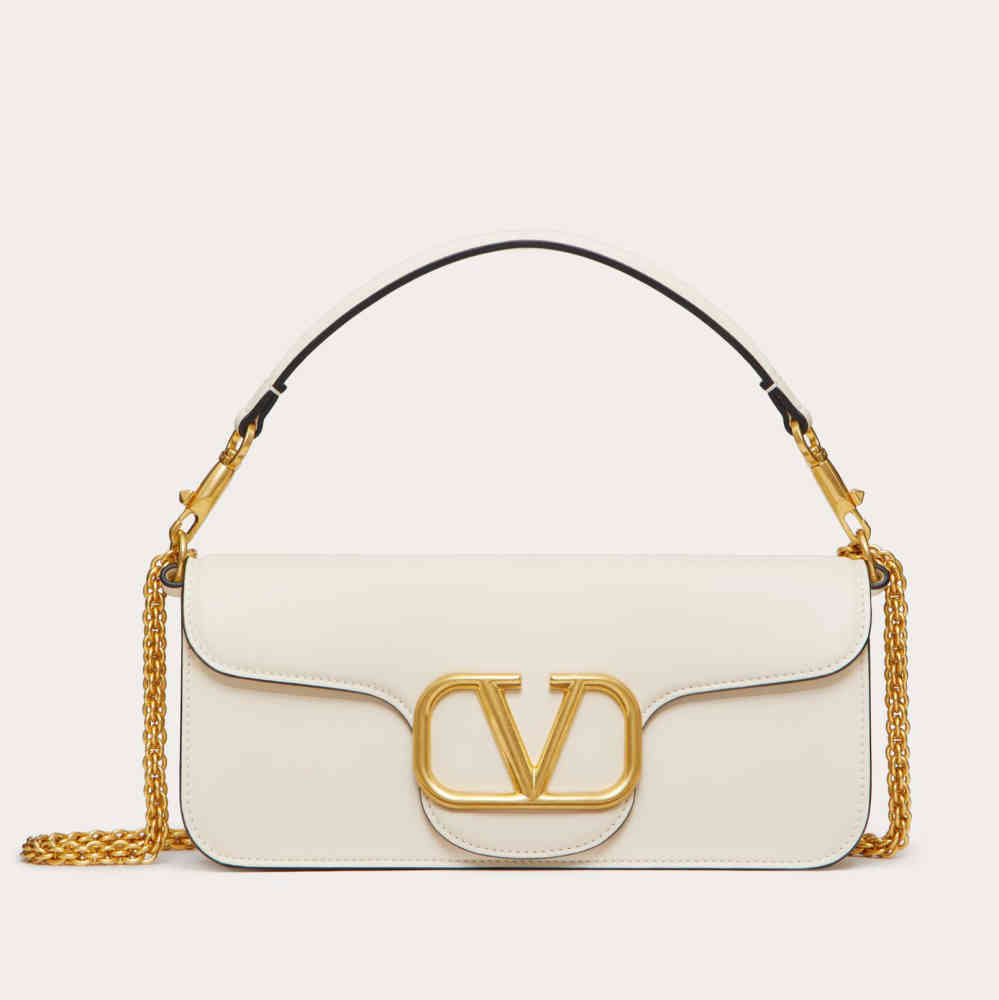 White Valentino Locò Golden Sling Bag