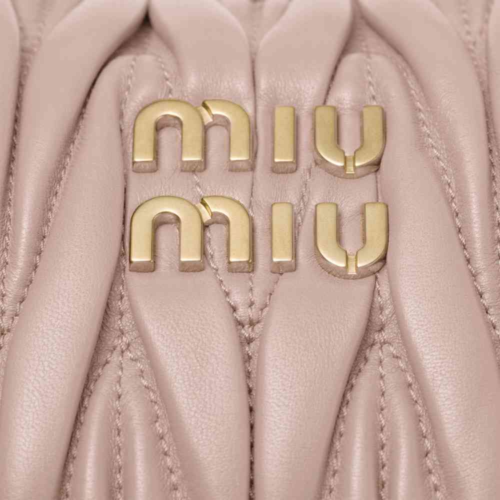 Miu Miu Wander Matlasse Nappa Leather Pink Handbag-4