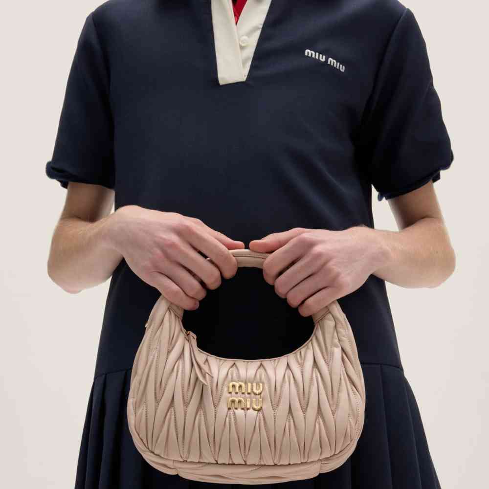 Miu Miu Wander Matlasse Nappa Leather Pink Handbag-6