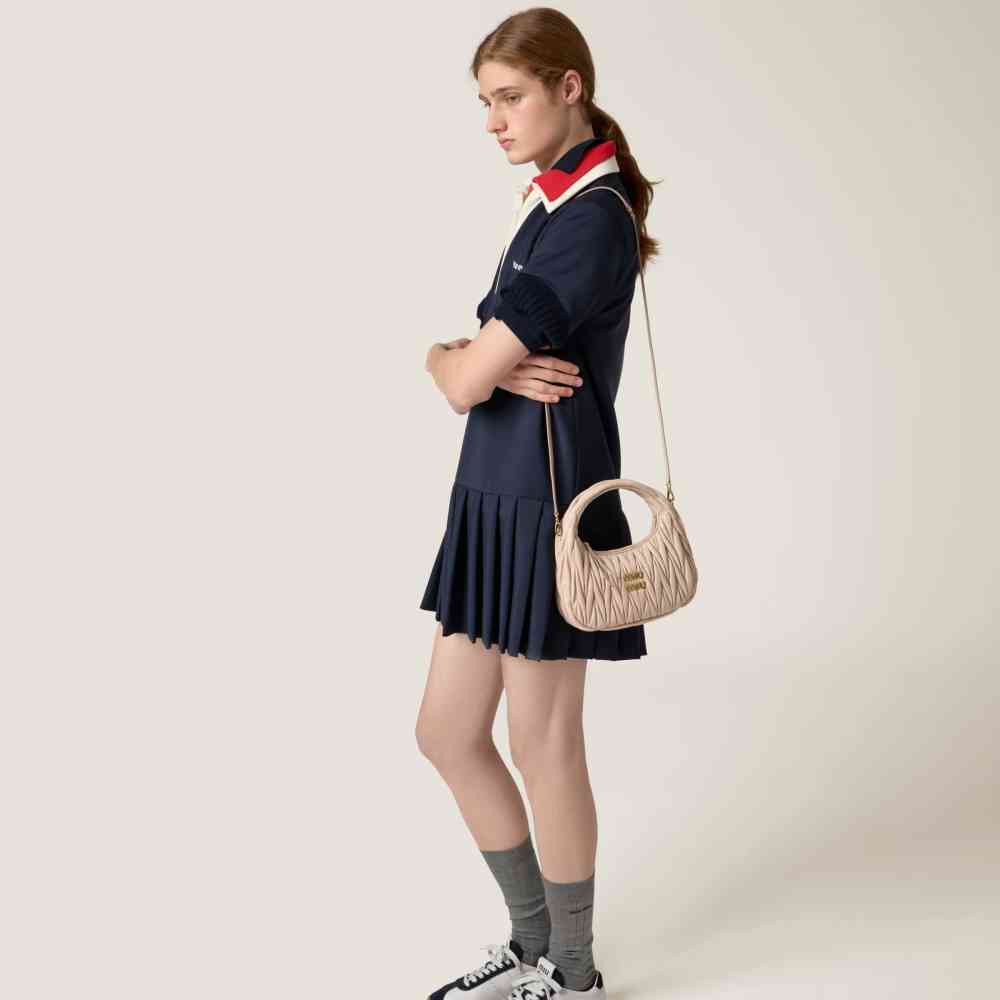 Miu Miu Wander Matlasse Nappa Leather Pink Handbag-5