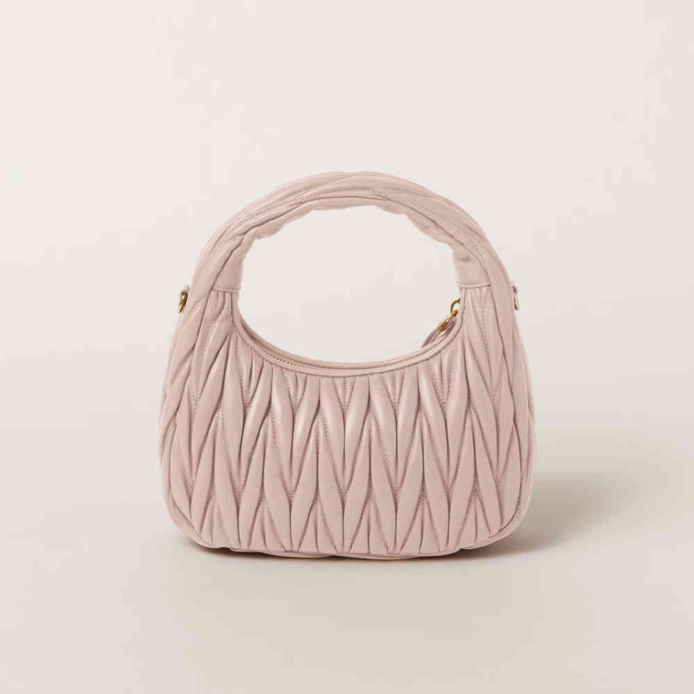 Miu Miu Wander Matlasse Nappa Leather Pink Handbag-1