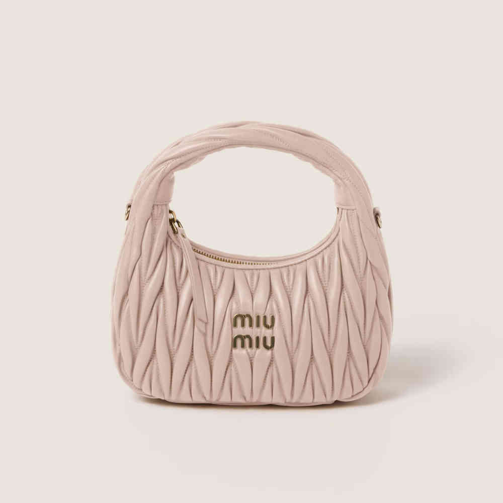 Pink Miu Miu Wander Matlasse Red Handbag
