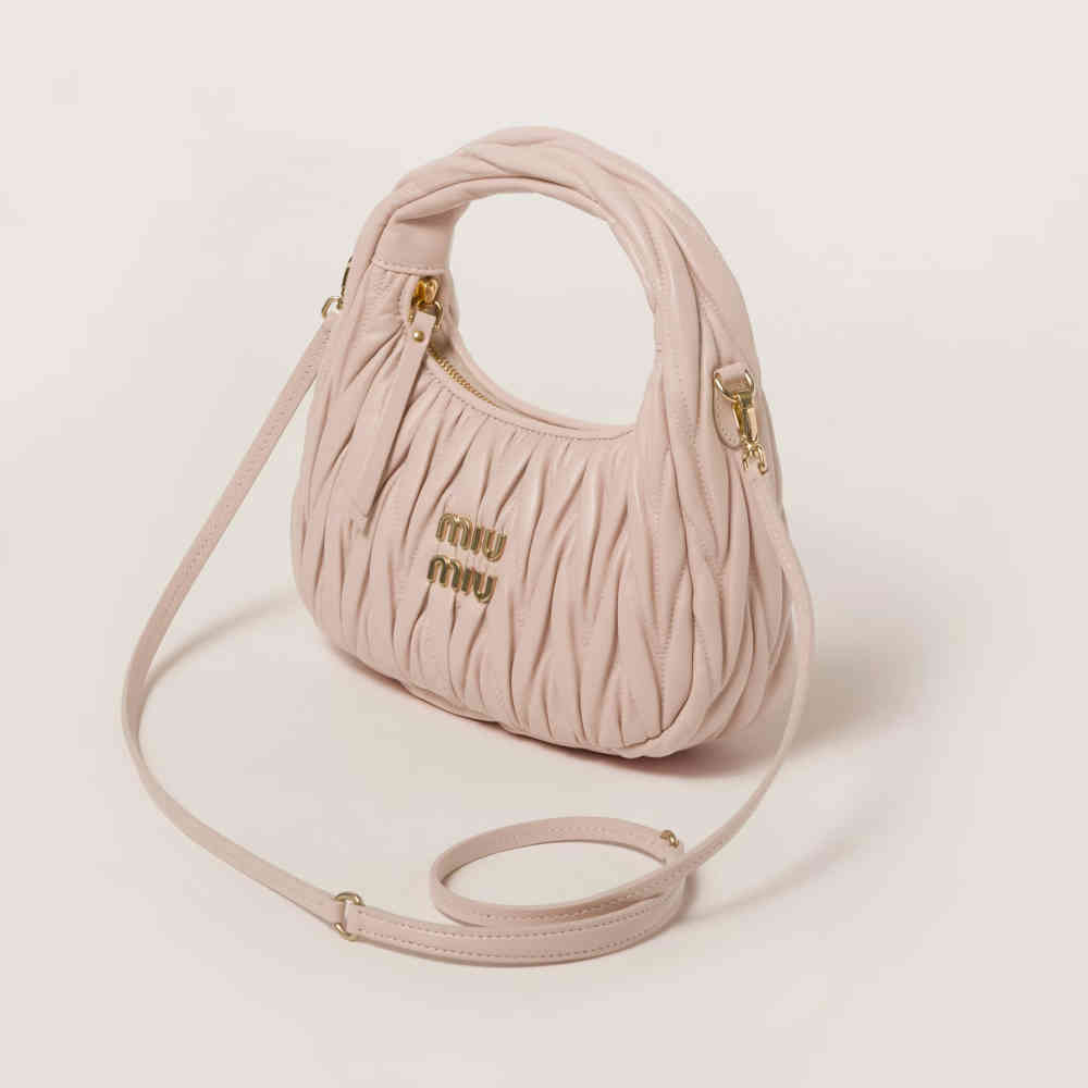 Miu Miu Wander Matlasse Nappa Leather Pink Handbag-2