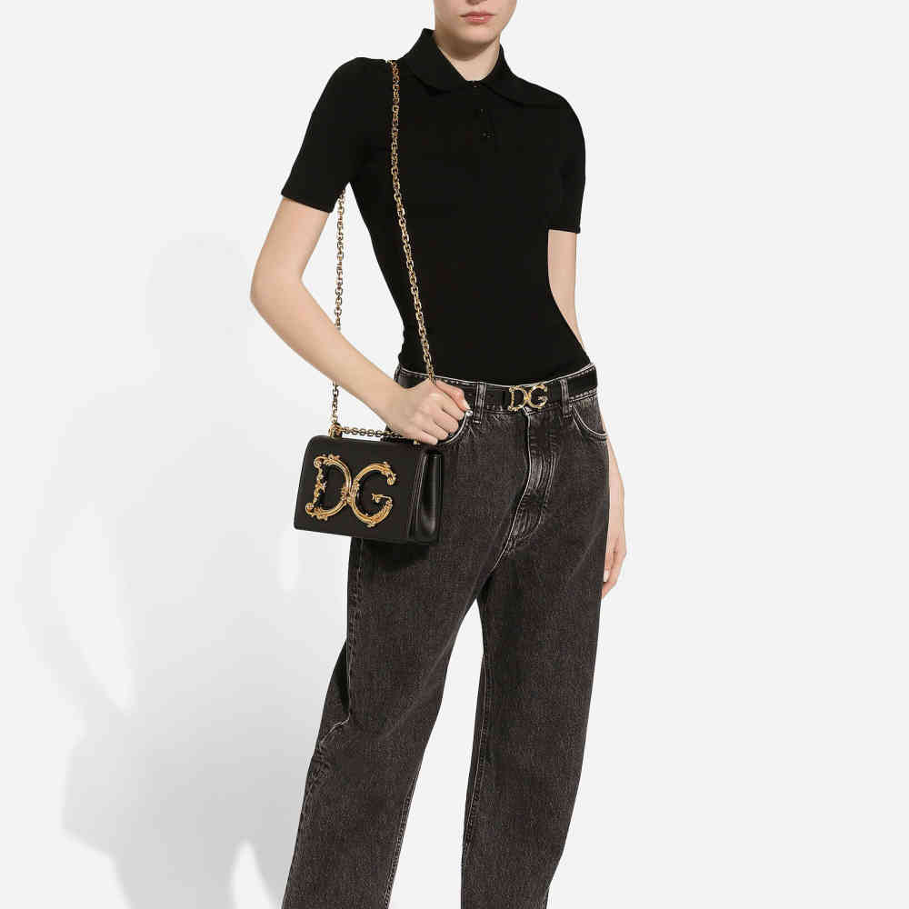 Dolce & Gabbana Nappa leather DG Girls Black Sling Bag-thumb-4